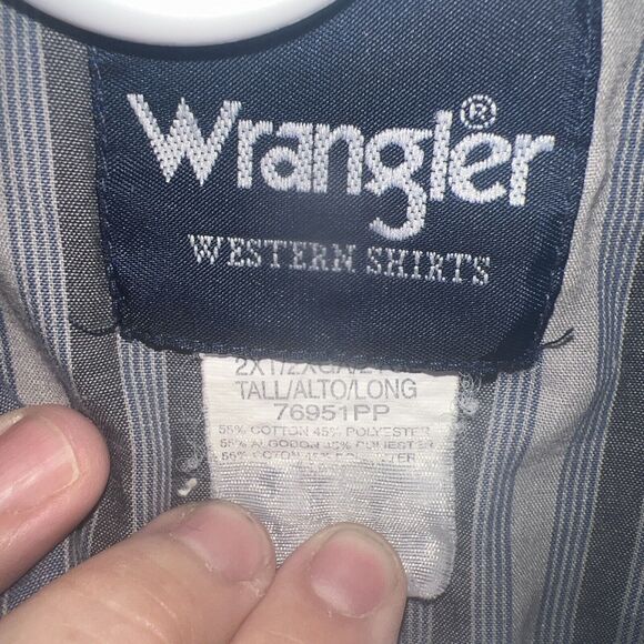 Vintage Wrangler Western Wear Shirt 2XT Striped Cowboy Country - Picture 3 of 7